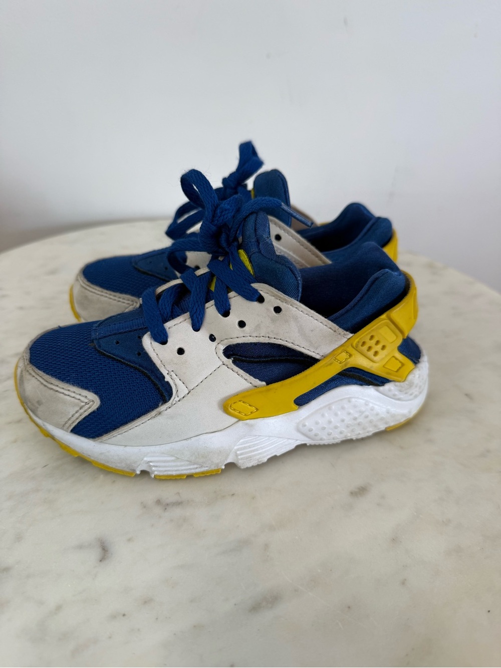 Nike Huarache Run Low Indigo Force Yellow Toddler 11C 704950-418 Blue Yellow